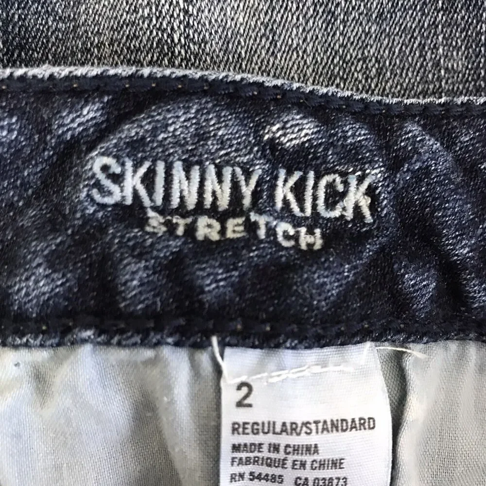 American Eagle Outfitters Jeans Womens 2 Skinny Kick Stretch Bootcut Denim Blue - Picture 9 of 11
